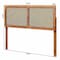 Baxton Studio Gilbert Mid-Century Modern Ash Walnut Finished Wood and Synthetic Rattan Queen Size Headboard 181-11094-Zoro - alternate 3